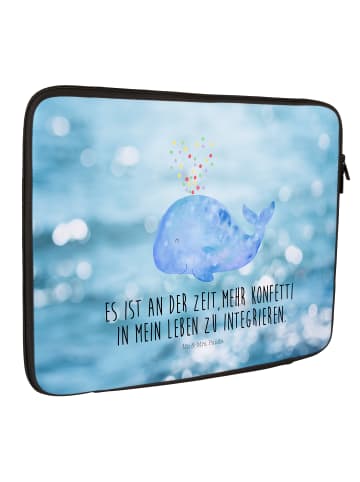 Mr. & Mrs. Panda Laptop Tasche Wal Konfetti mit Spruch in OZeichenanblue