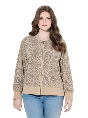 Ulla Popken Sweatjacke in karamell