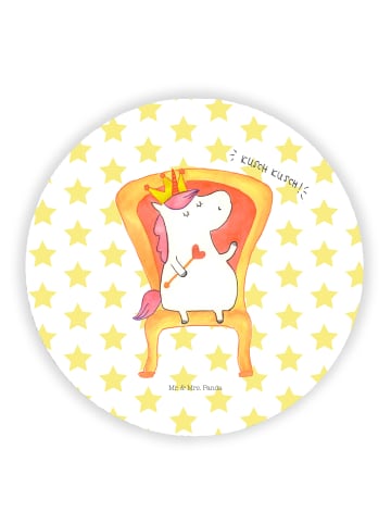 Mr. & Mrs. Panda Rund Magnet Einhorn König ohne Spruch in Weiß