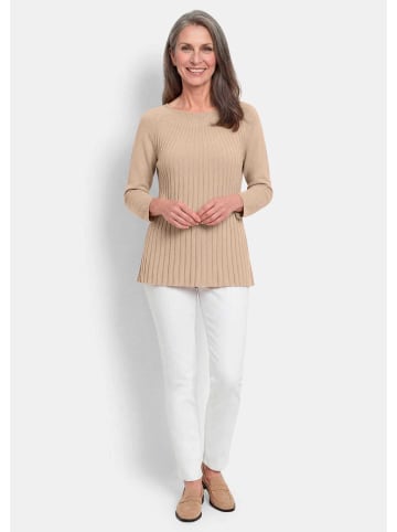 GOLDNER Tunikapullover in A-Linie in beige