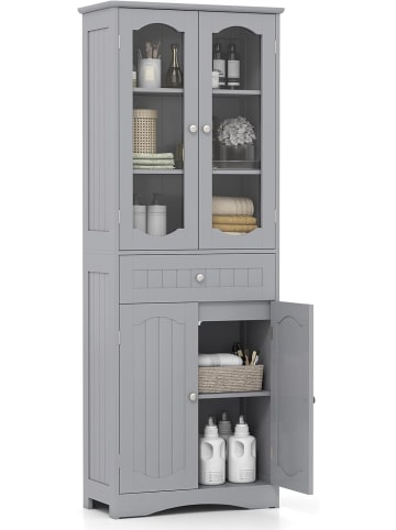COSTWAY Badezimmerschrank in Grau
