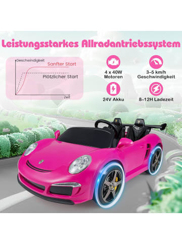 COSTWAY Kinder Elektroauto 12V ab 3 Jahren in Rosa