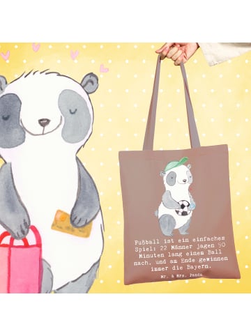 Mr. & Mrs. Panda Tragetasche Fußball Bayern mit Spruch in Braun Pastell