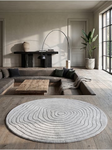 KADIMA DESIGN Kurzflorteppich CETINA Streifen Polypropylen in Grau