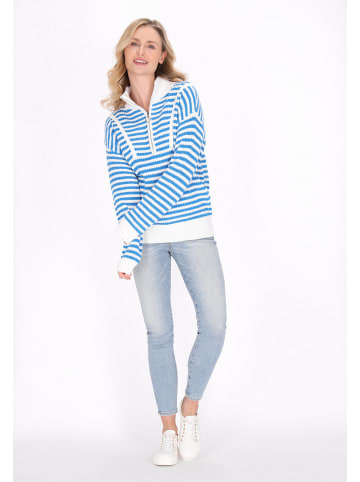 usha BLUE LABEL Women Sweater in Blue Stripes
