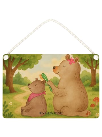 Mr. & Mrs. Panda Schild Bär Kind Design ohne Spruch in Weiß
