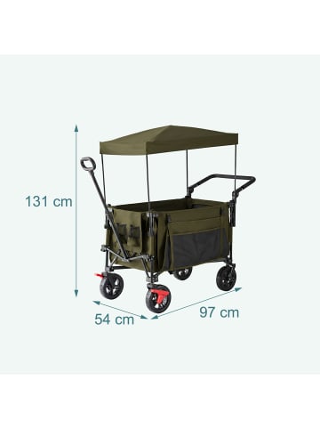 relaxdays Bollerwagen in Grün - (B)54 x (H)131 x (T)97 cm