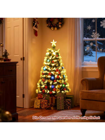 COSTWAY 120 cm Künstlicher Weihnachtsbaum mit Beleuchtung in Grün