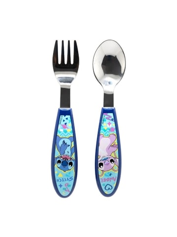 Lilo & Stitch Lilo & Stitch Kinderbesteck Set 2-teilig – Löffel & Gabel mit in Blau