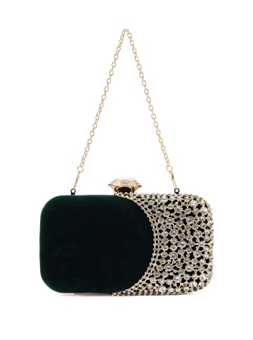 dulcey Women Clutch in Dark Green