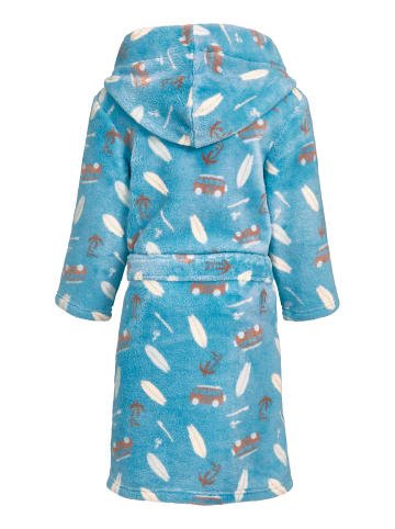 Playshoes Fleece-Bademantel Surf-Bus in türkis