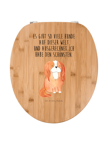 Mr. & Mrs. Panda Motiv WC Sitz Hund Cavalier King Charles Spanie... in Braun