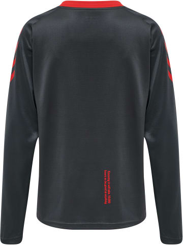 Hummel Hummel Zip Kapuzenpullover Hmlaction Multisport Damen Atmungsaktiv in EBONY/FLAME SCARLET