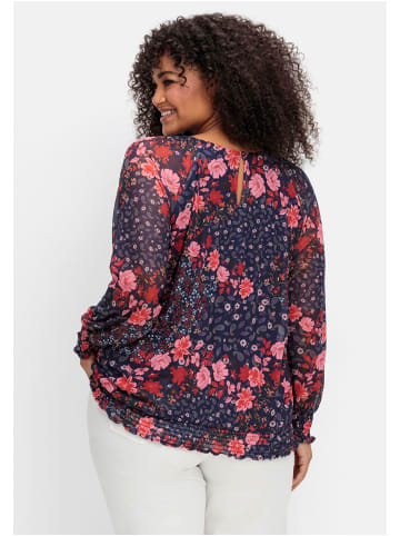 sheego by Joe Browns Langarmshirt in blau gemustert