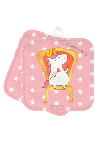 Mr. & Mrs. Panda Topfhandschuhe Einhorn König ohne Spruch in Rot Pastell