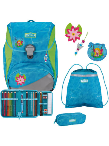 Scout Alpha Schulranzen-Set 4-tlg. DIN Water 2024 in blau