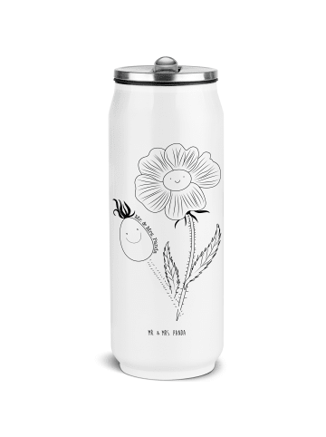 Mr. & Mrs. Panda Edelstahl Trinkflasche Blume HageRundunge ohne Spruch in Weiß