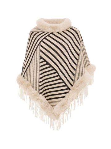 osha Damen Poncho in Wollweiss
