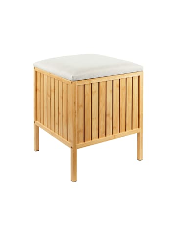 relaxdays Wäschekorb in Natur/ Creme - (B)39 x (H)52 x (T)39 cm