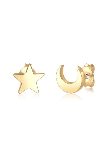 Elli Ohrringe 925 Sterling Silber Astro, Halbmond, Sterne, Stern in Gold
