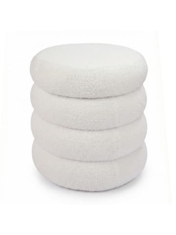 relaxdays Sitzhocker Bubble Zylinder in Weiß in Schaumstoff - (B)42 x (H)47 x (T)42 cm