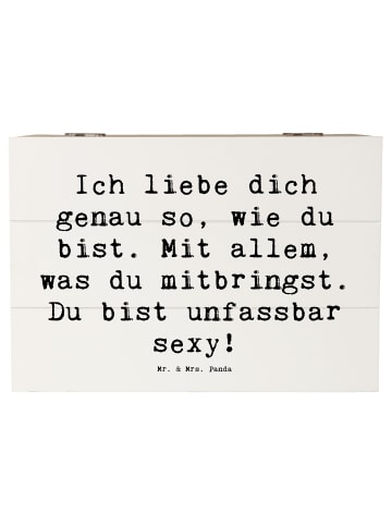 Mr. & Mrs. Panda Schatztruhe Spruch Sinnlichkeit lieben mit Spruch in Weiß