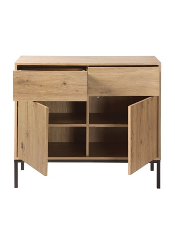 CALICOSY Sideboard LENNY in Eiche - (W) 90  x (H) 80  x (L) 40  cm