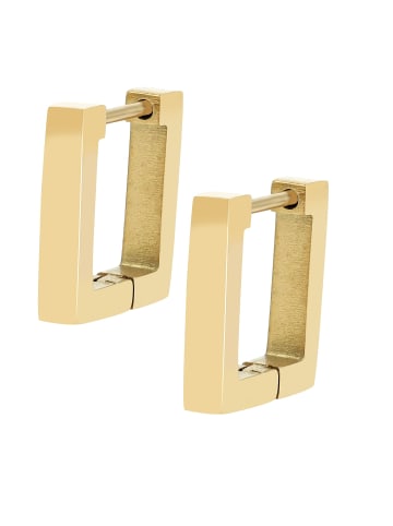 Adeliás Damen Ohrringe – Klappcreole aus Edelstahl in gold