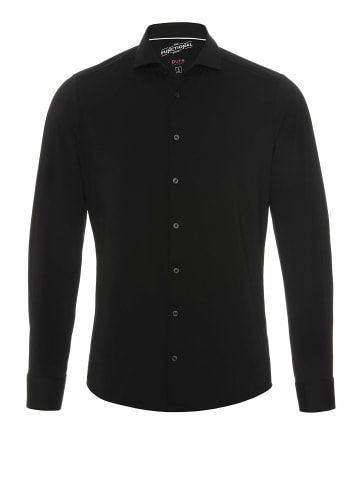 HATICO Langarm Business Hemd für Herren in schwarz