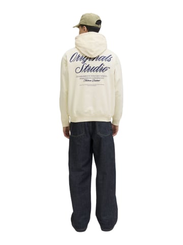 Jack & Jones Sweatshirt JORNORREBRO TYPO BACK SWEAT HOOD in Weiß