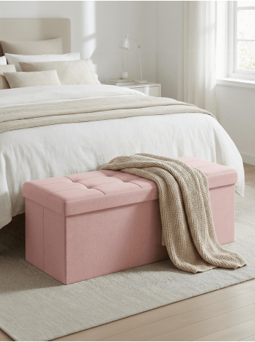 SONGMICS Sitzbank Minota in Rosa - (B)110 x (H)38 x (T)38 cm