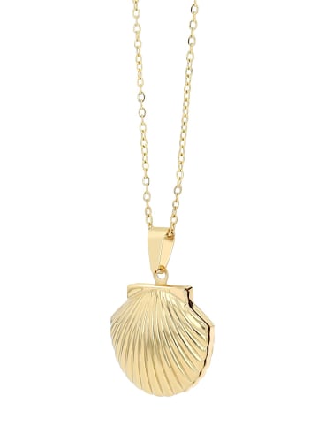 Adeliás Damen Halskette – Medaillon aus Edelstahl 45 cm in gold