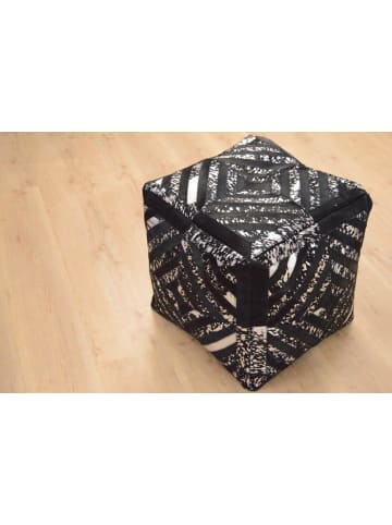 Kayoom Sitzkissen Spark Pouf 45cm x 45cm in schwarz - silber