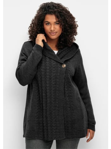 sheego by Joe Browns Kapuzenstrickjacke in anthrazit