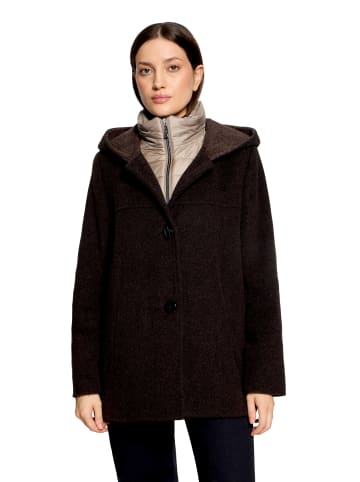 Gil Bret Wolljacke mit Kapuze in Dark Brown Melange