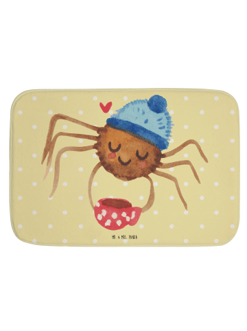 Mr. & Mrs. Panda Badezimmerteppich Spinne Agathe Kaffee ohne Spruch in Gelb Pastell