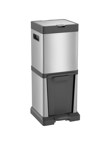 HOMCOM Mülleimer-32,5L x 31,5B x 78H cm-Silber