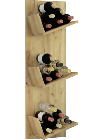 VCM  Holz Weinregal Wandregal Flaschen Wein Vinosi in Honig-Eiche