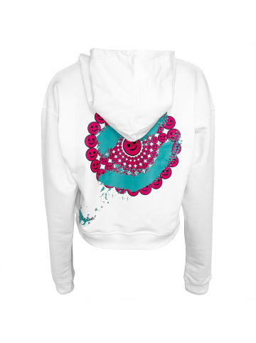 Roberto Geissini Smiley Hoodie Weiß Blau