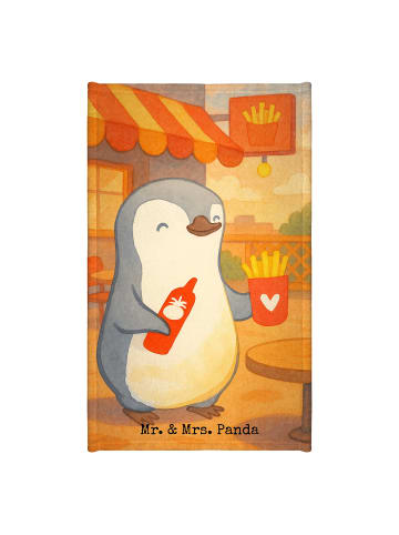 Mr. & Mrs. Panda Gästehandtücher Pinguin Pommes Design ohne Spruch in Weiß