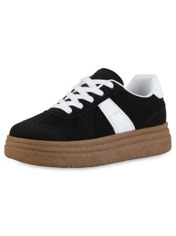 VAN HILL Plateau Sneaker Beatrix in Schwarz Weiss