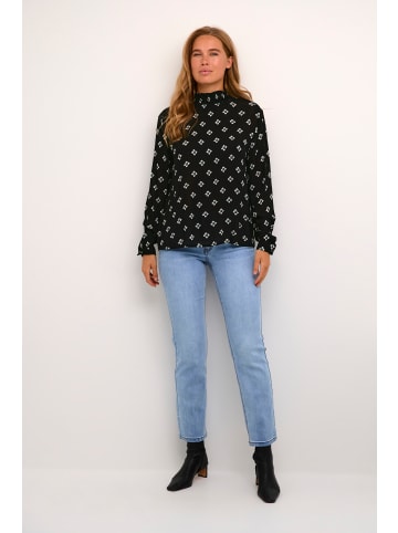 Kaffe Langarm-Bluse KAamber in Black Small Flower Print