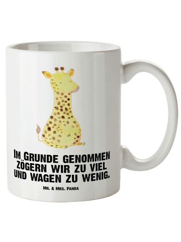 Mr. & Mrs. Panda Keramiktasse Giraffe Zufrieden mit Spruch in Weiß