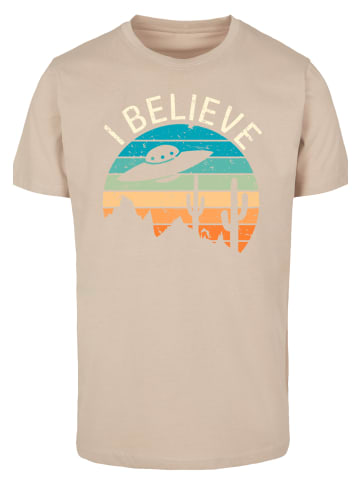 F4NT4STIC T-Shirt I Believe UFO Alien Sonnenuntergang in sand