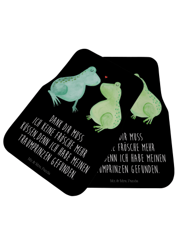 Mr. & Mrs. Panda Auto Teppich Frosch Liebe mit Spruch in Schwarz