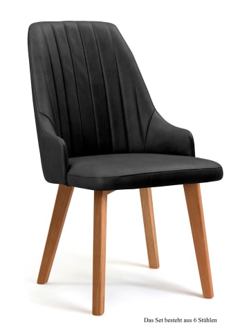 58 aufm Kessel ESSZIMMERSTUHL (6er-Set) Daryl 52x91x60 Eiche geölt/Anthrazit