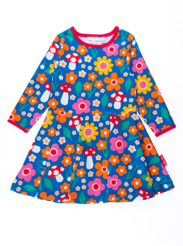 Toby Tiger Skater Kleid mit Blumen Muster und Pilz Applikation in bunt