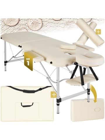 tectake 2-Zonen-Massagetisch-Set, Maße: 210 x 95 x 89 cm, Polsterung 4 cm