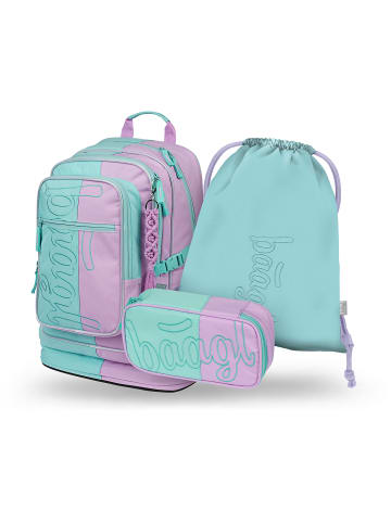 BAAGL 3-tlg. Set: Schulrucksack Cubic in Violett Sky