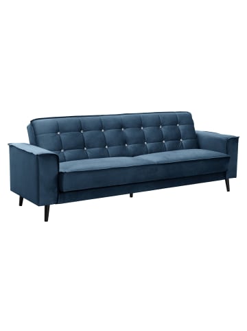 58 aufm Kessel SOFA 3-Sitzer mit Bettfunktion Kaycee Samtvelours dunkelblau